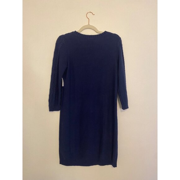 NWT Old Navy Women’s Blue Cable Knit Sweater Dress 3/4 Sleeve Size M - Picture 5 of 5